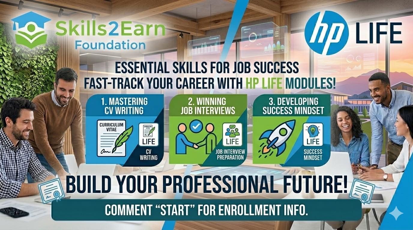 HP LIFE career skills training promotional banner