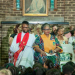Father Kabelo Motlhakane and Executive Director Mrs Lindi Dlamini attend the Foundation Day service