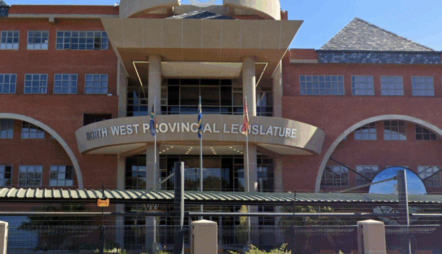 North West Provincial Legislature building entrance