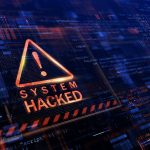 Digital warning: System hacked alert displayed on screen.