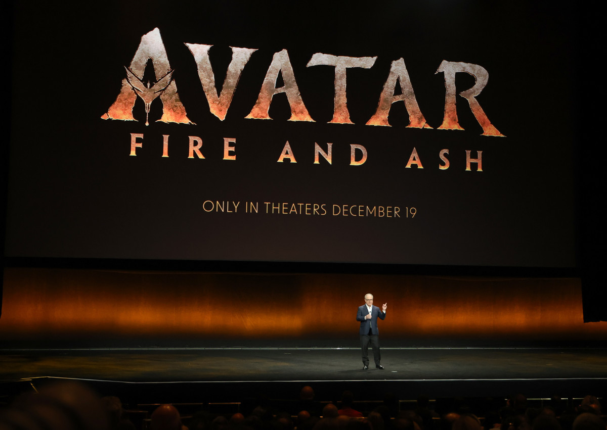 Avatar: Fire and Ash movie announcement on stage