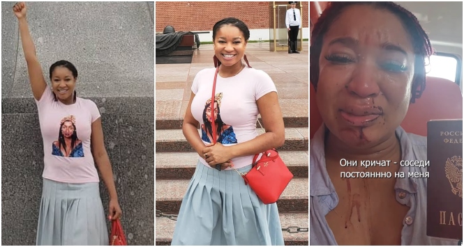 Woman posing confidently and holding passport.