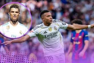 Football player celebrating goal, teammate inset.