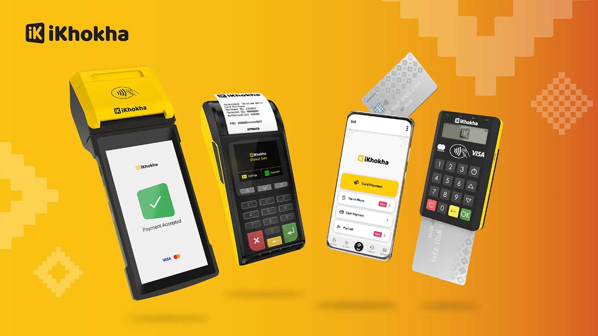 iKhokha payment devices with cards and phone app.