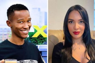 Smiling man and woman sitting indoors, headshots.