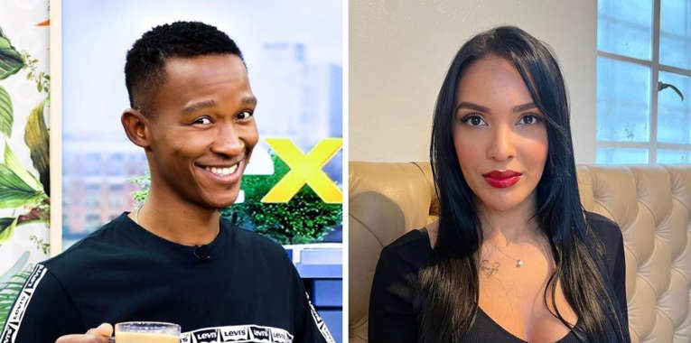 Smiling man and woman sitting indoors, headshots.