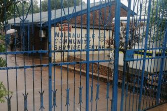 Entrance to Mavamule Community Service Centre with gate.
