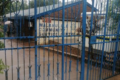 Entrance to Mavamule Community Service Centre with gate.