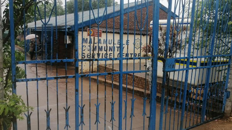 Entrance to Mavamule Community Service Centre with gate.
