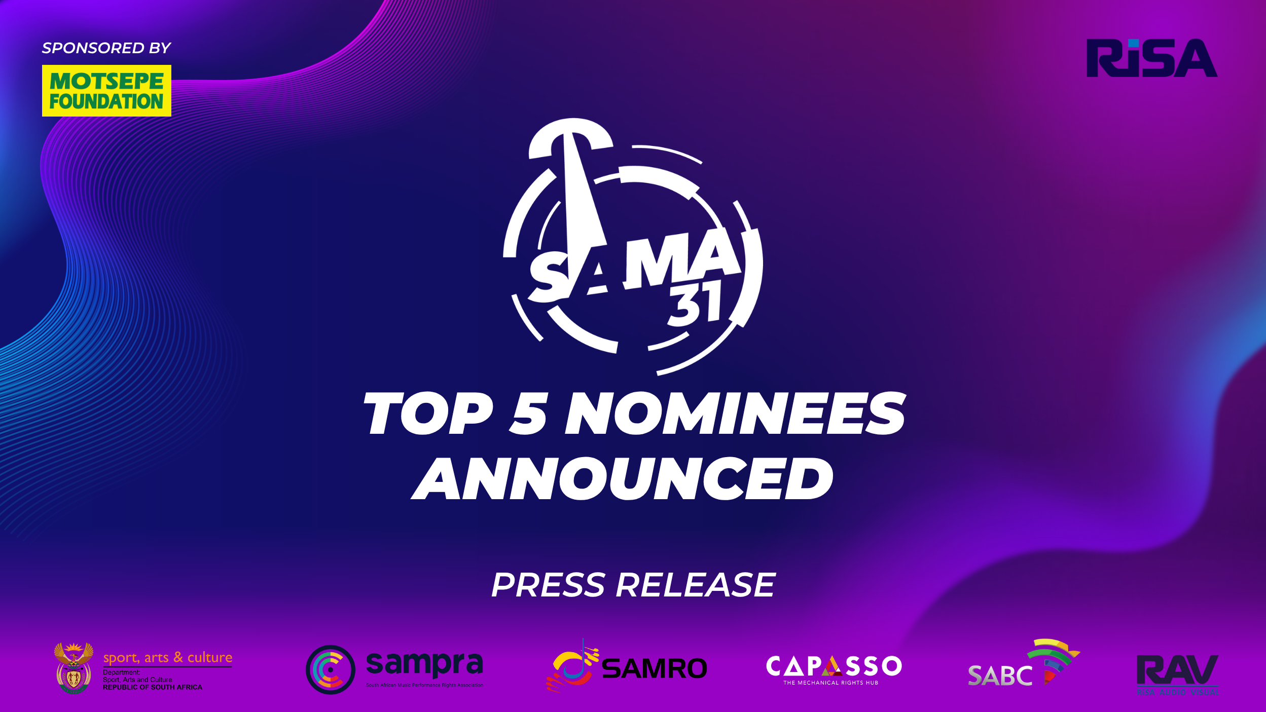 SAMA 31 top 5 nominees press release.