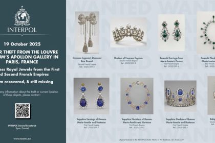 Interpol alert for Louvre Museum jewel theft, 2025.