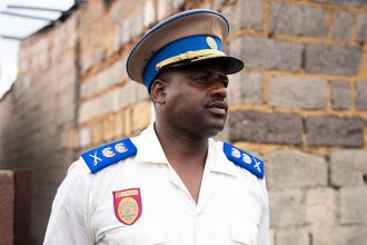 South African police officer in uniform