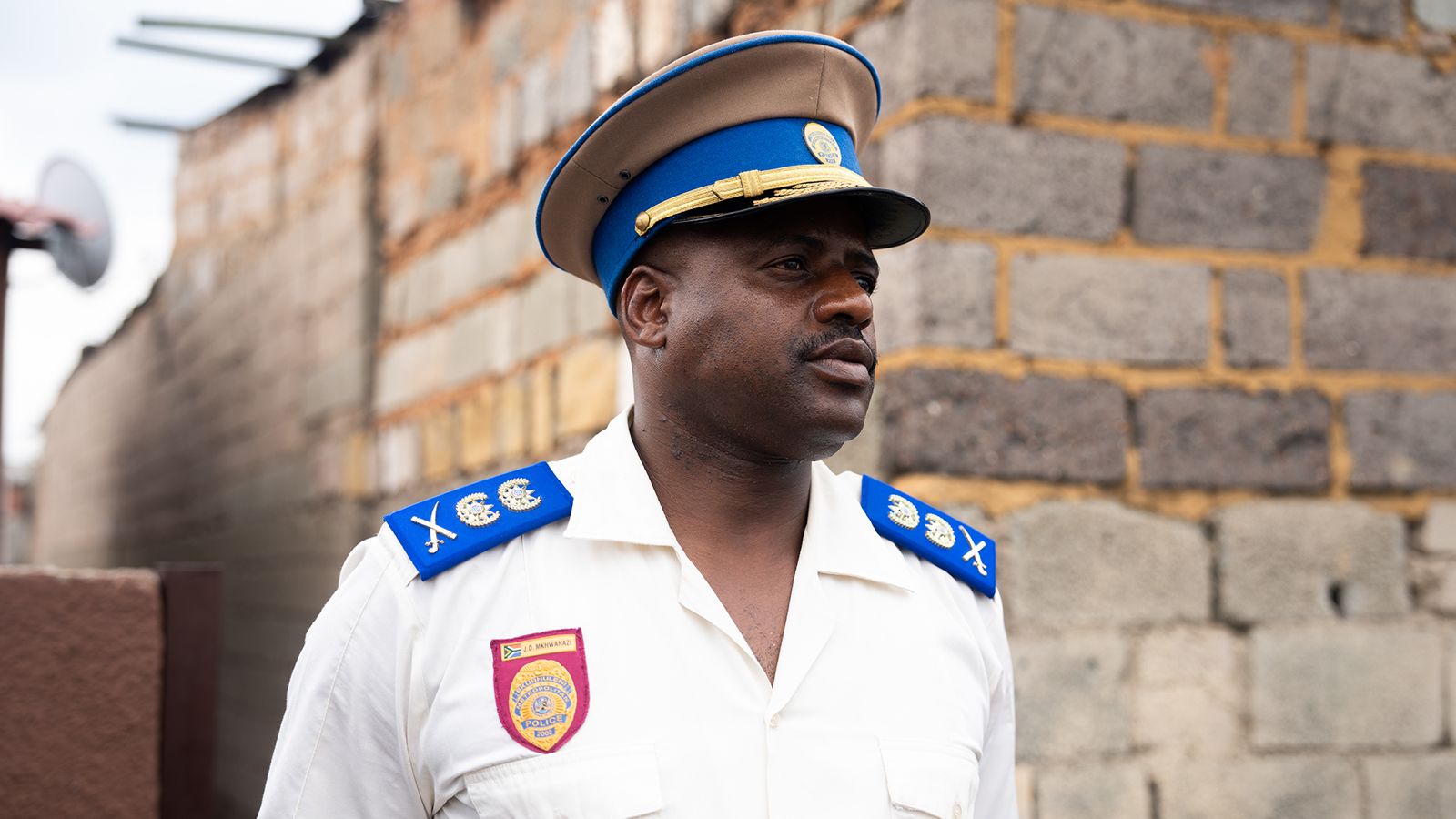 South African police officer in uniform