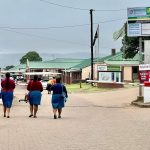 Appelsbosch District Hospital entrance with visitors walking.