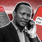 Man with phone, Vodacom tower, Please Call Me.