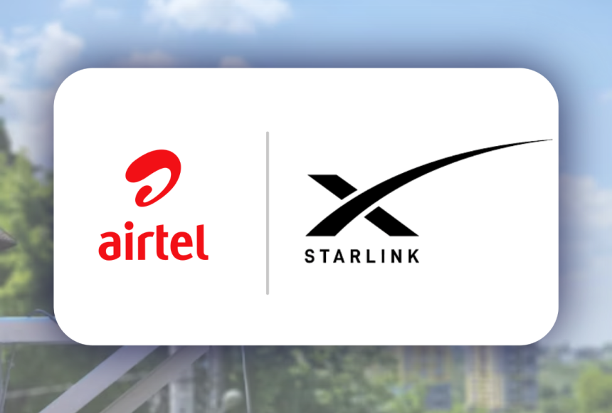 Logos of Airtel and Starlink partnership