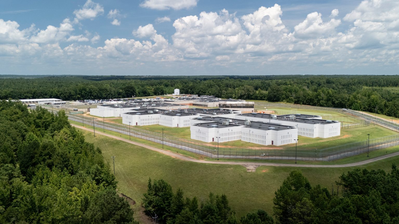 Entrance to Stewart Detention Center in Georgia where an Afrikaner asylum seeker was held after applying for protection in the United States