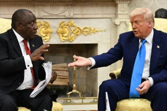 Cyril Ramaphosa and Donald Trump