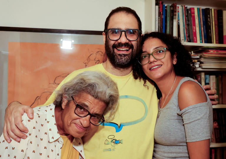 Egyptian activist Alaa Abd El-Fattah and family