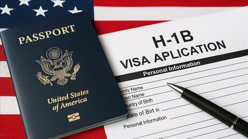 US passport and H-1B visa application form.
