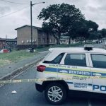 South African police at Wentworth crime scene.