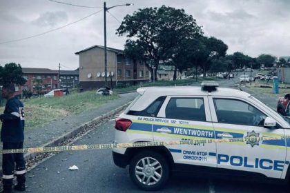 South African police at Wentworth crime scene.
