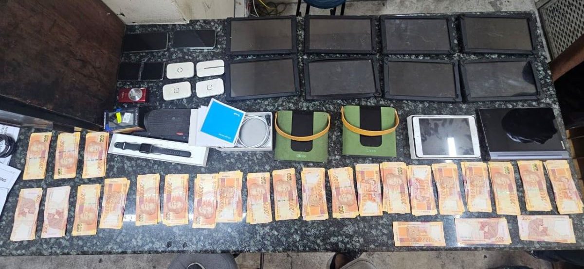 Durban Metro Police officers during an operation at the Durban beachfront