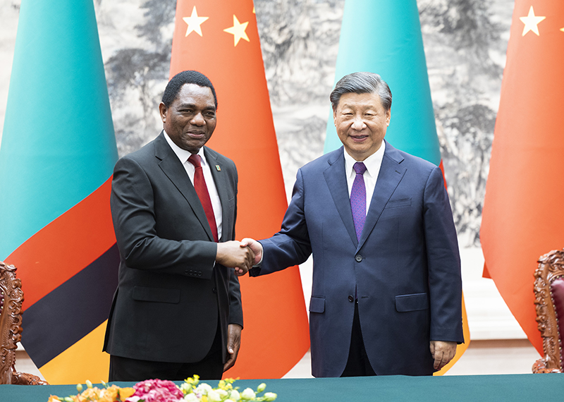 Zambia President Hakainde Hichilema and China President Xi Jinping