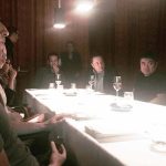 The image, released by the US Department of Justice, shows Facebook founder Mark Zuckerberg seated at a dinner table alongside SpaceX boss Elon Musk and PayPal co-founder Peter Thiel