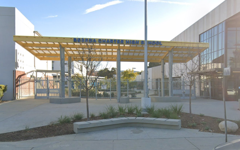 The incident occurred at Reseda High School earlier this month, though precise details of the circumstances that led to her injury have not been released (Google Maps)