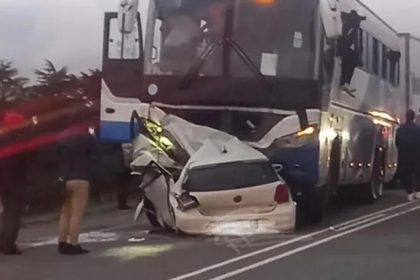 tragic n6 crash claims five lives as vw polo is trapped under bus