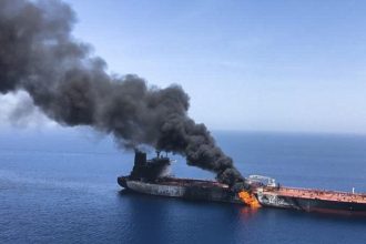 US oil tanker 'hit by Iran and on fire' in Gulf in new escalation of Middle East war