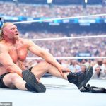 wwe legend brock lesnar appeared to retire from the sport at wrestlemania 42 on sunday