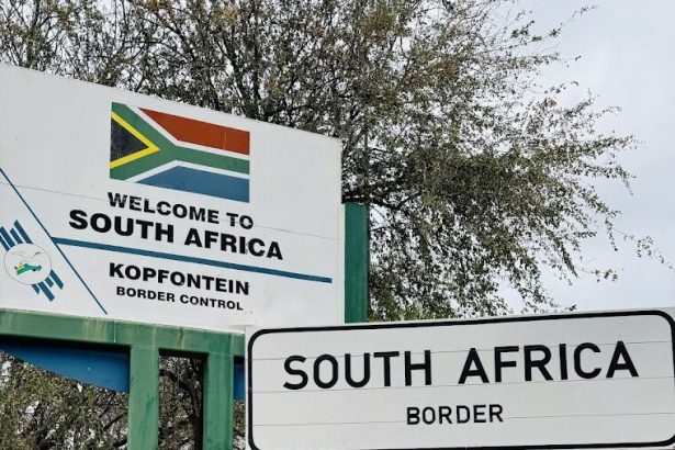 South Africa Kopfontein border control entrance sign