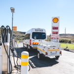 Minibus taxi refuelling at Shell petrol station