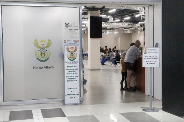 Home Affairs office entrance with waiting area