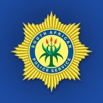South African Police Service badge on blue background