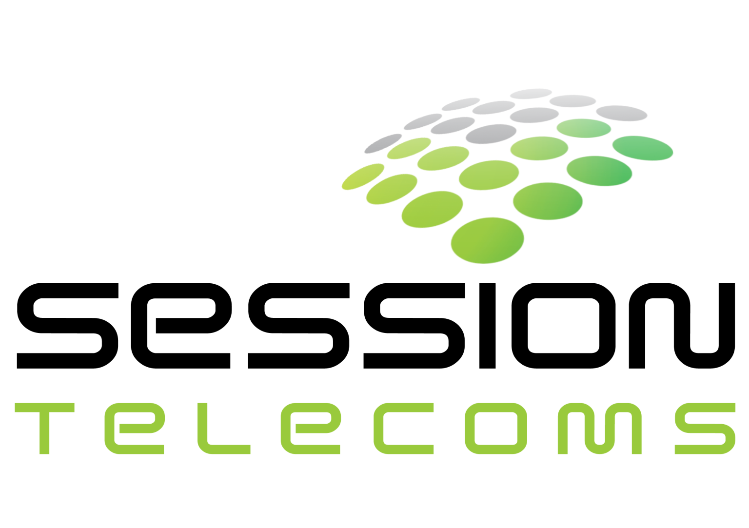Session Telecoms logo with green dot sphere