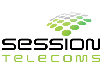 Session Telecoms logo with green dot sphere